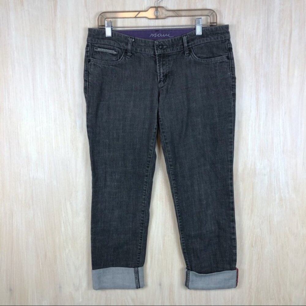 Mavi Gray Lindy Low Rise Dark Wash Cropped Rolled Cuff Casual Denim Jeans 31